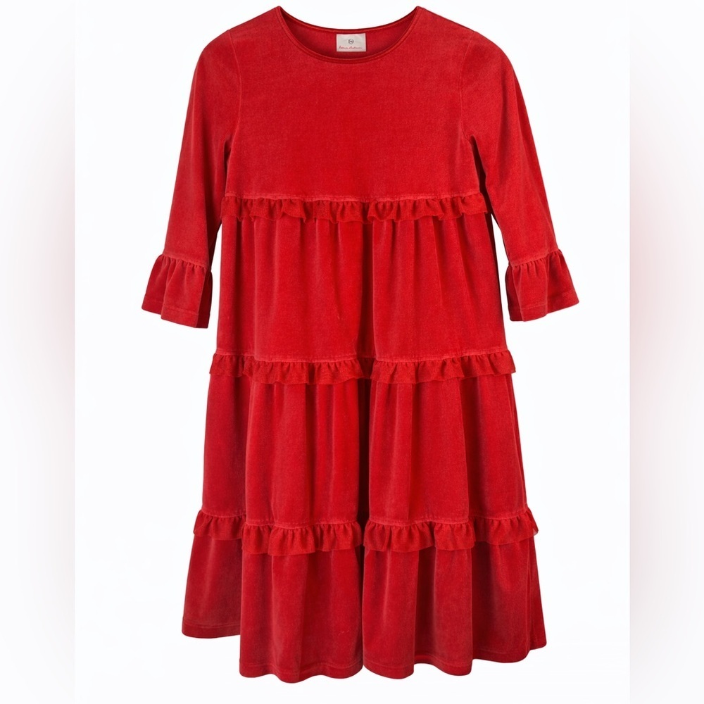 Hanna Andersson Vibrant Red Valentines 💌 Day Tiered Dress